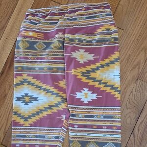 Simply Southern Ladies Aztec Pants in Rust, Mustard & Green